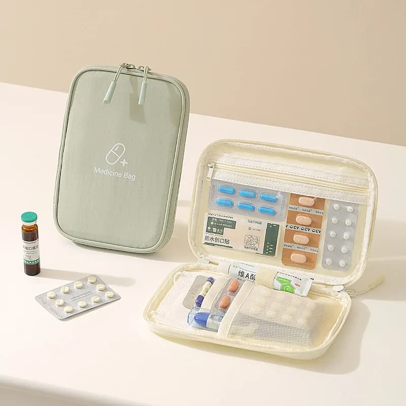 Small Portable Travel First Aid Kit Outdoor Mini Medicine Bag Summer Heatstroke Prevention Storage Pouch Medical Emergency Kit