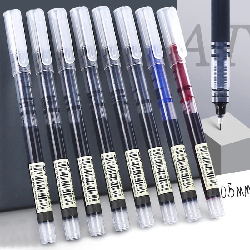 10 penne gel per scrittura a liquido, a rapida asciugatura, di grande capacità, con inchiostro nero e blu, per scrivere, forniture di cancelleria per la scuola e l'ufficio