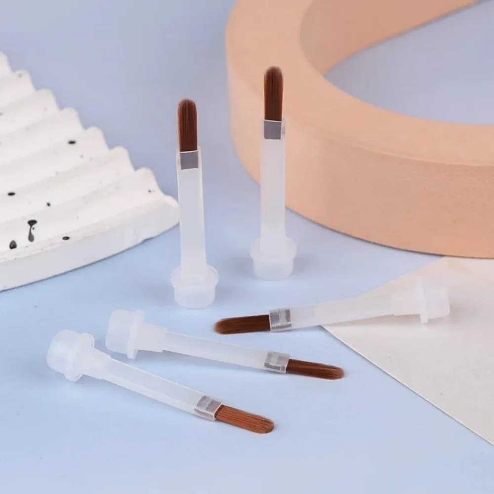 10 pezzi spazzola per smalto usa e getta spazzola di ricambio in plastica staccabile strumenti per spazzole per capelli castani applicatori per pennelli per nail art
