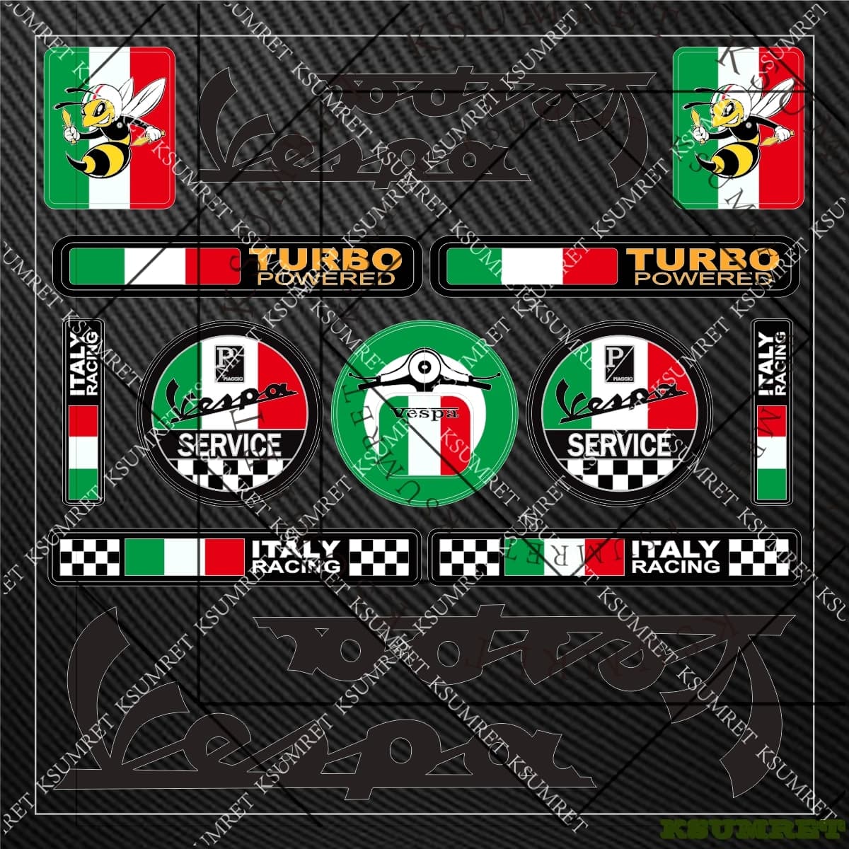 Adesivo per Vespa, Decalcomania per Moto, Logo per Casco