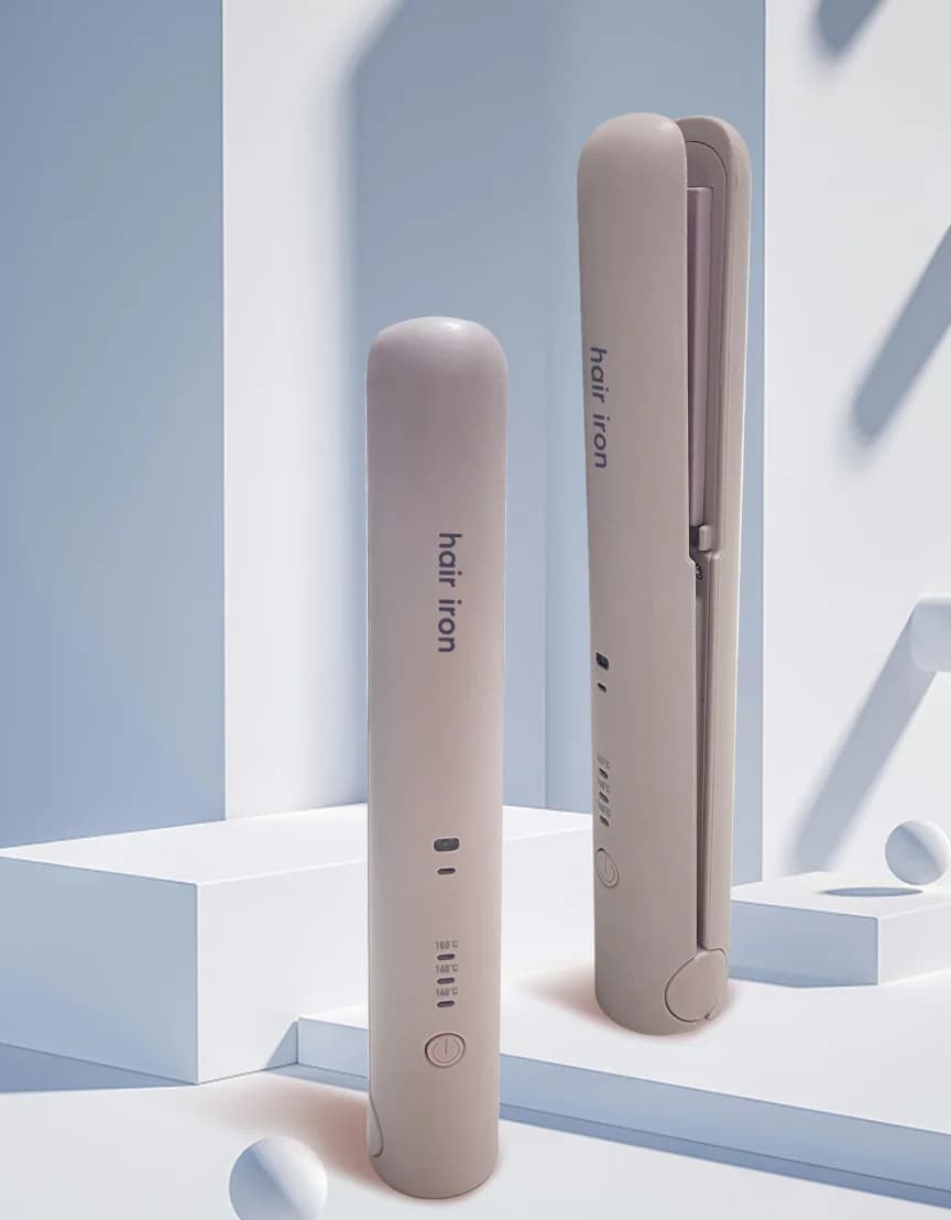 Mini Piastra per Capelli Wireless Ricaricabile USB, 2 in 1 Portatile per Lisciare e Arricciare, Senza Fili da Viaggio