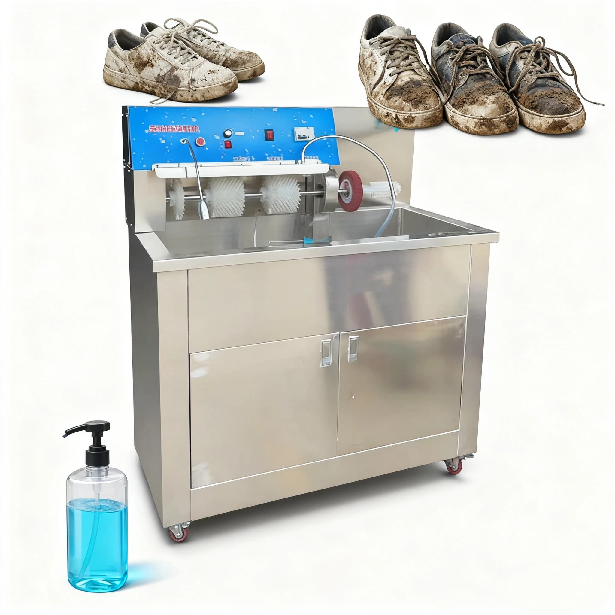 Commercial Shoes Sole Cleaning Machine Shoe Washer and Dryer With Steam Sneaker Brush Equipment Used for Washing Shop