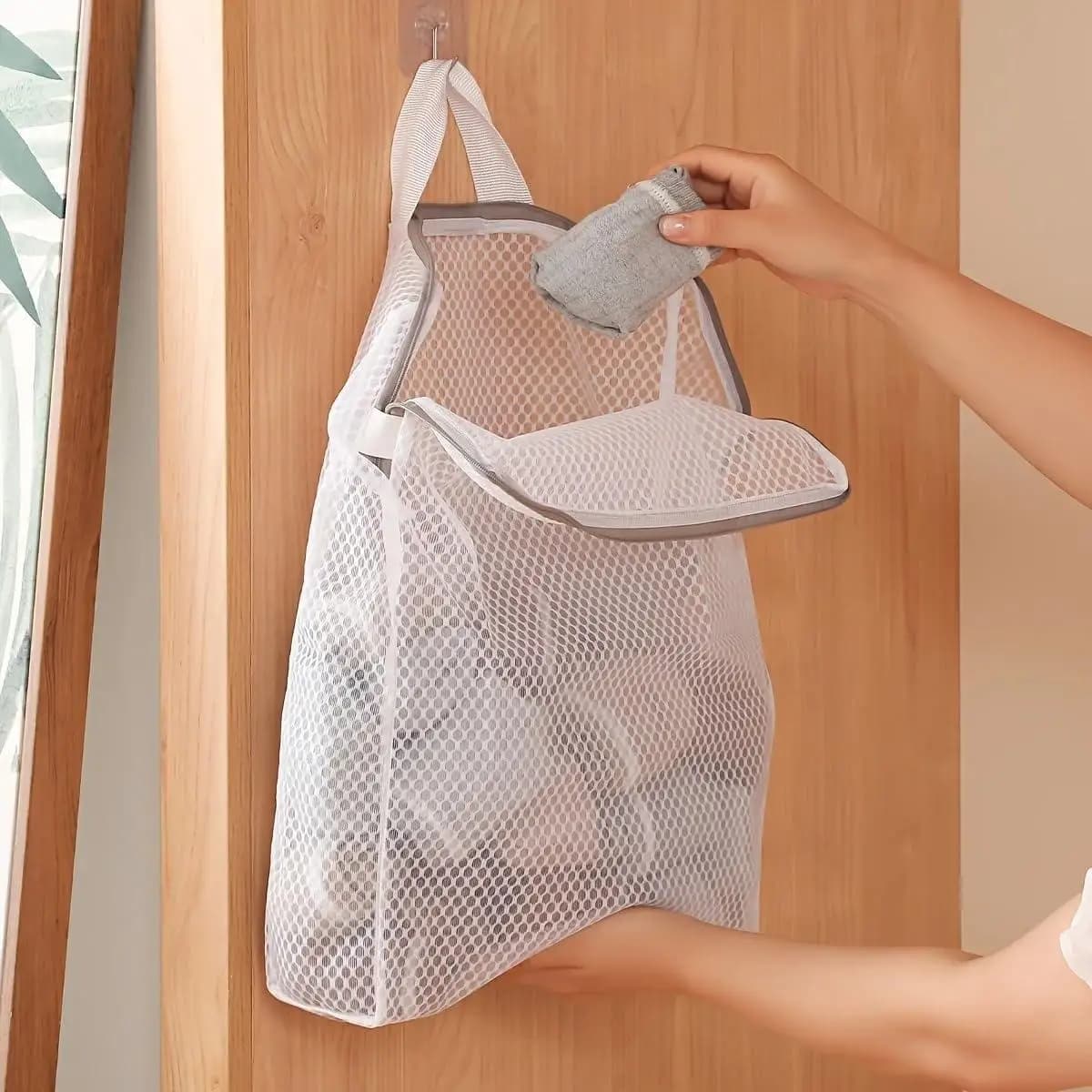 Sacchetti per biancheria sospesi in rete, borsa per lavare per delicati sacchetti per biancheria in rete per dormitorio, sacchetti per biancheria rettangolari da viaggio