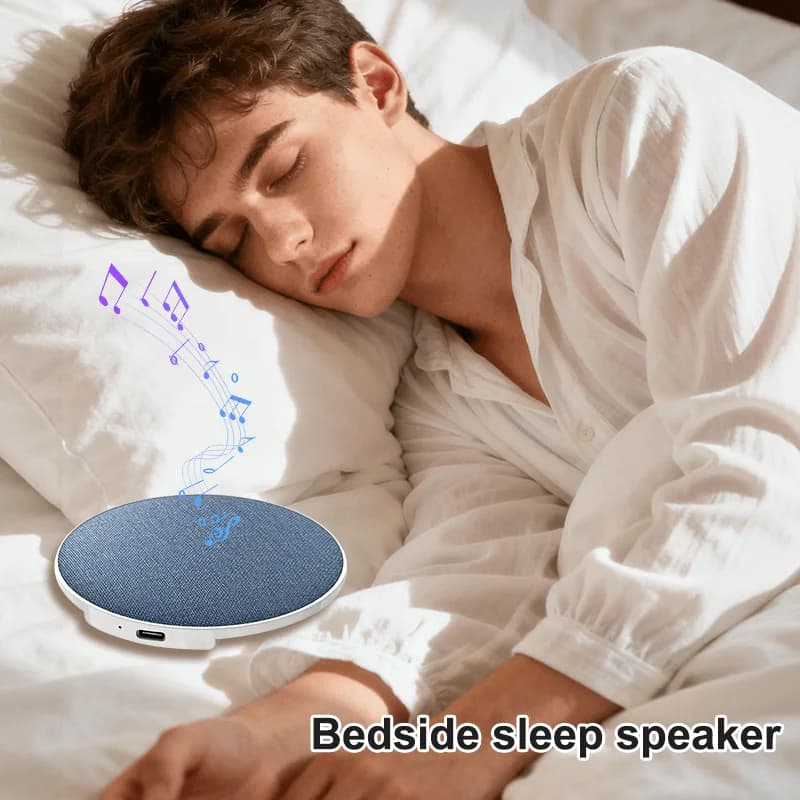 Altoparlante Sotto il Cuscino Mini a Conduzione Ossea Wireless per Aiuto al Sonno con Supporto Bassi Stereo e Spegnimento Automatico per un Sonno Profondo