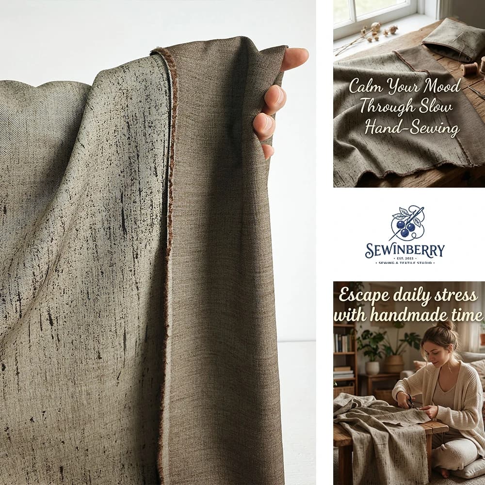 Vintage Grey Distressed Vertical Line Texture Fabric Stress-Relief DIY Sewing Material For Coat Dress Patchwork Handmade Craft