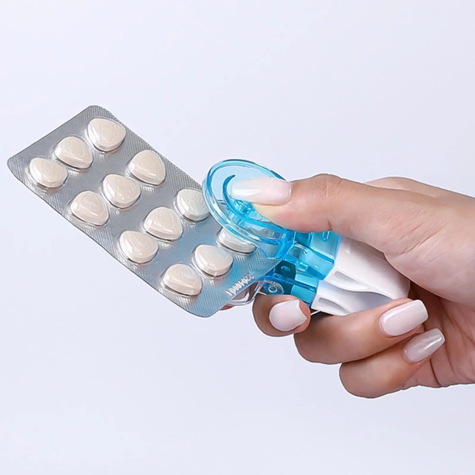 1pc Portable Pill Remover Easily Remove Pills Without Contact Anti-Contamination Tablet Pill Cover Opener Auxiliary Tool