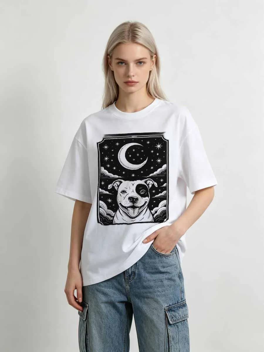 T-shirt Primaverile in Cotone e Spandex Elasticizzato con Distintivo Spirit Badge per Yoga, Studio, Donna, Amica, Tappetino, Posizione, Respirazione, Meditazione