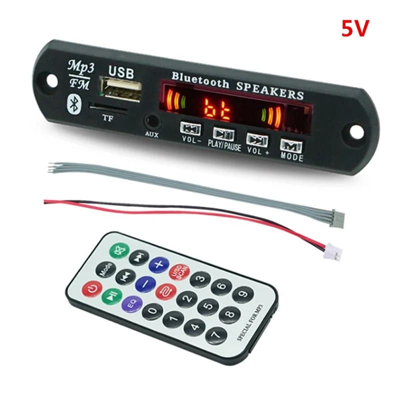Wireless Bluetooth 5.0 5V scheda MP3 Car Audio USB TF modulo Radio FM lettore MP3 con telecomando