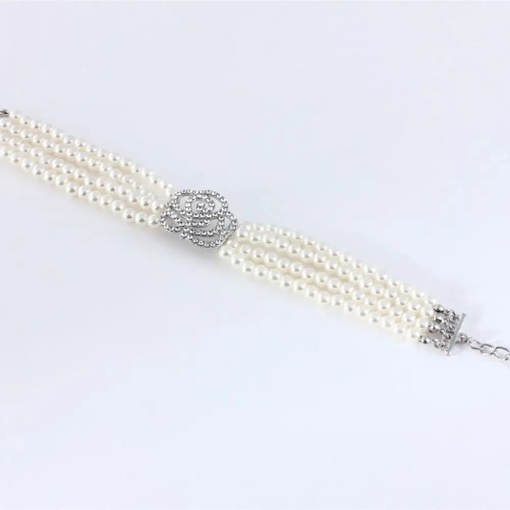 Collana per cani e gatti con quattro file di perle, gioielli per animali domestici, collare per cani, gioielli per gatti, accessori per animali domestici