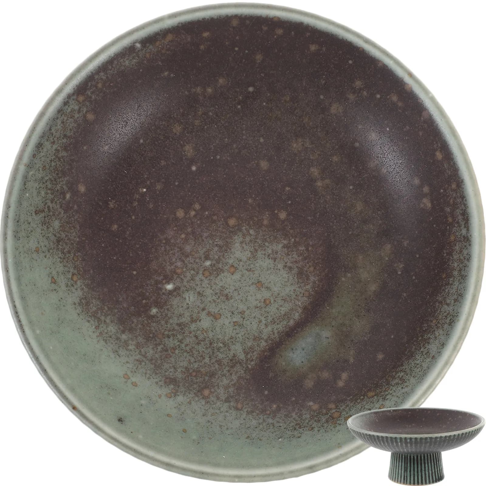 Elegant Footed Ceramic Fruit Bowl Serving Tray for Fresh Fruit Dried Snacks Desserts Table Centerpiece Party Kitchen Use