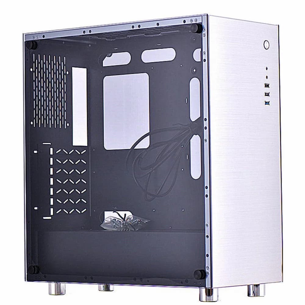 Chassis per computer desktop in alluminio di alta gamma, ATX, con pannello laterale trasparente, per giochi e-sport, raffreddato a liquido, di grandi dimensioni.