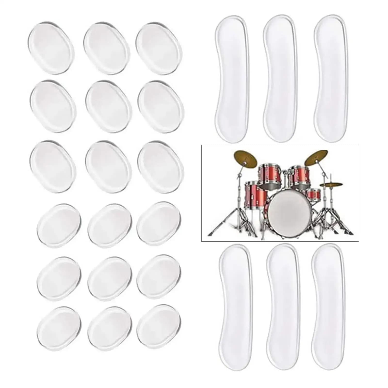 24 Pezzi Smorzatori per Batteria Trasparenti Facili da Installare ad Alte Prestazioni per il Controllo del Tono dei Piatti Set di Batteria Pad Silenziosi in Gel di Silicone