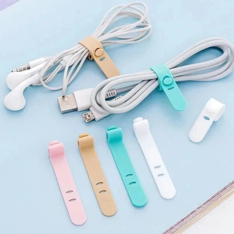 4/20pcs Mobile Phone Cable Winder Earphone Clip Charger Cord Organizer Management Silicone Wire Cord Fixer Holder Cable Belt