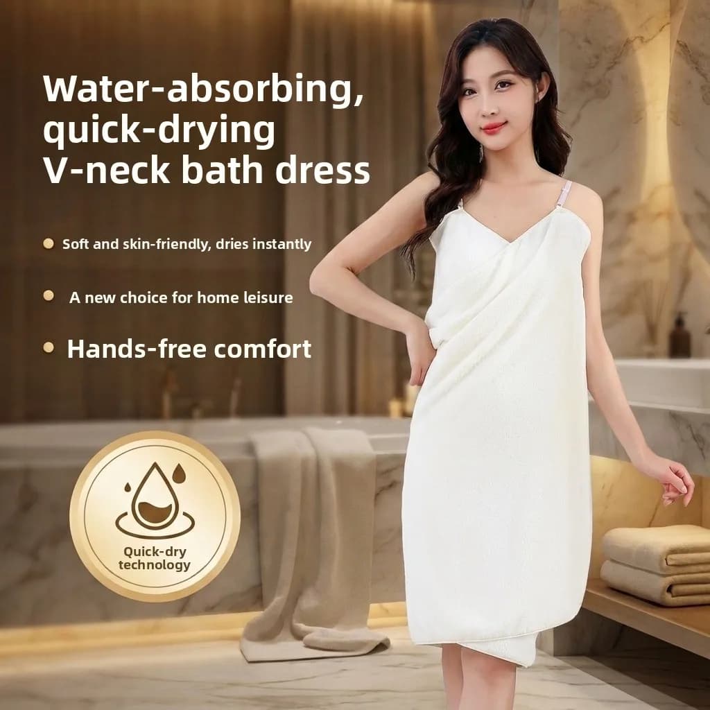 Women's Wrap Bath Towel Dress Absorbent Quick Dry Wearing Style Bath Robe Adult Coral Fleece Home Textile Products