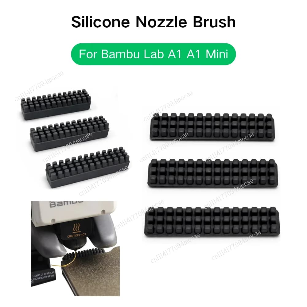 Spazzola in silicone per la pulizia del ugello montato sul hotbed Bambu Lab A1 A1 Mini, strumento di pulizia, kit di ricambio per stampanti 3D
