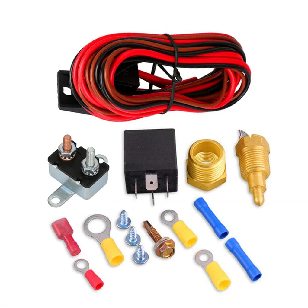 Kit termostato ventola di raffreddamento elettrica da 175-185 gradi Sensore di temperatura Interruttore di temperatura 40 50 60 AMP Relè Ki