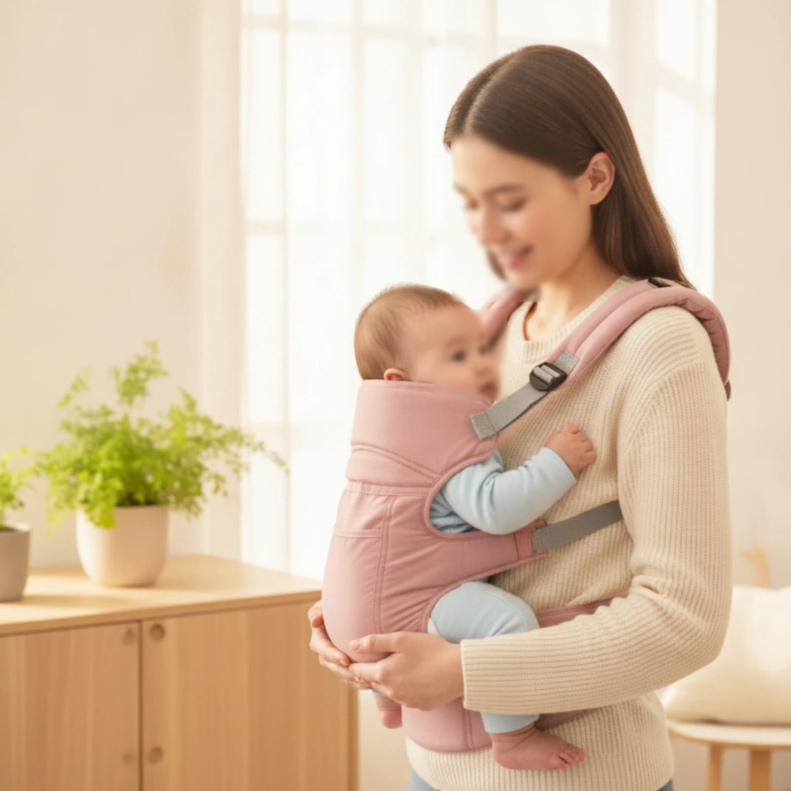 Front and Back Baby Carrier Multifunction Baby Carrier with Adjustable Straps Padded Breathable for Parents, Outdoor Walks