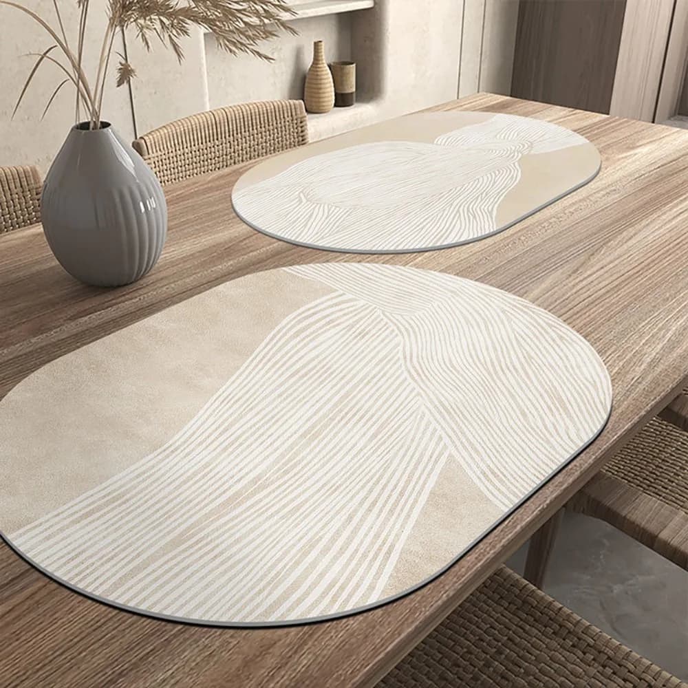 Tovagliette in pelle PVC ovali impermeabili resistenza alle alte Temperature sottobicchieri antiscivolo isolamento termico tovaglietta stile semplice