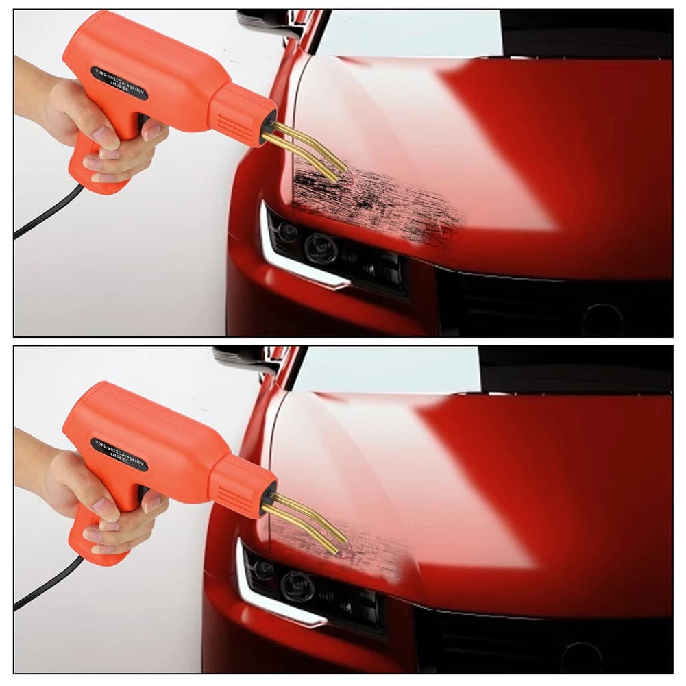Saldatrice per plastica da 50W, pistola saldatrice PVC, kit di saldatura plastica con 200 graffette, pistola termica, strumenti per la manutenzione dei paraurti auto