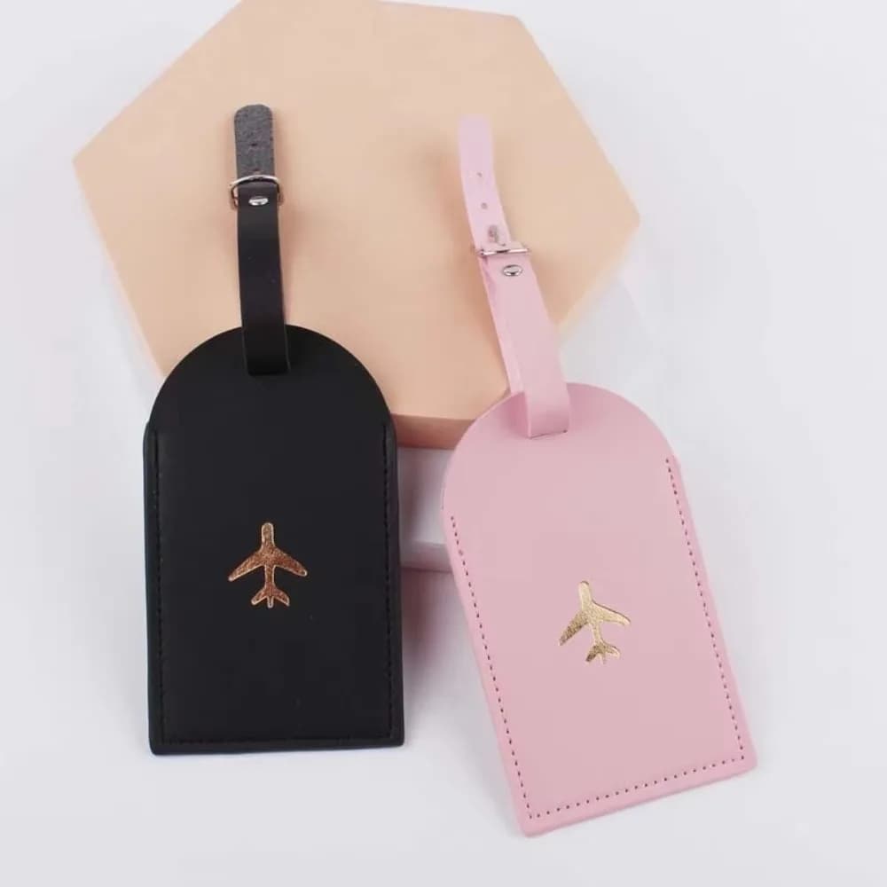 New Portable Luggage Tag Leather with Signature Paper Boarding Bag Tag Universal Voyage Accessories Travel
