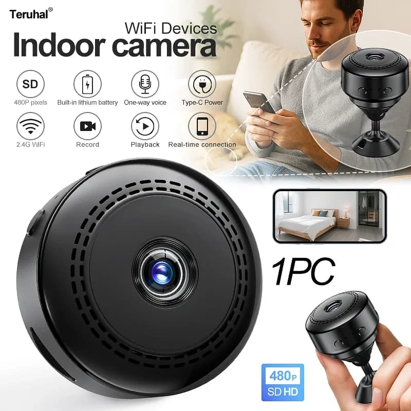 Teruhal Mini Telecamera 1080P WiFi Smart Home Security Camera Monitor Videocamere Videocamera di Sorveglianza con Motion Tracking
