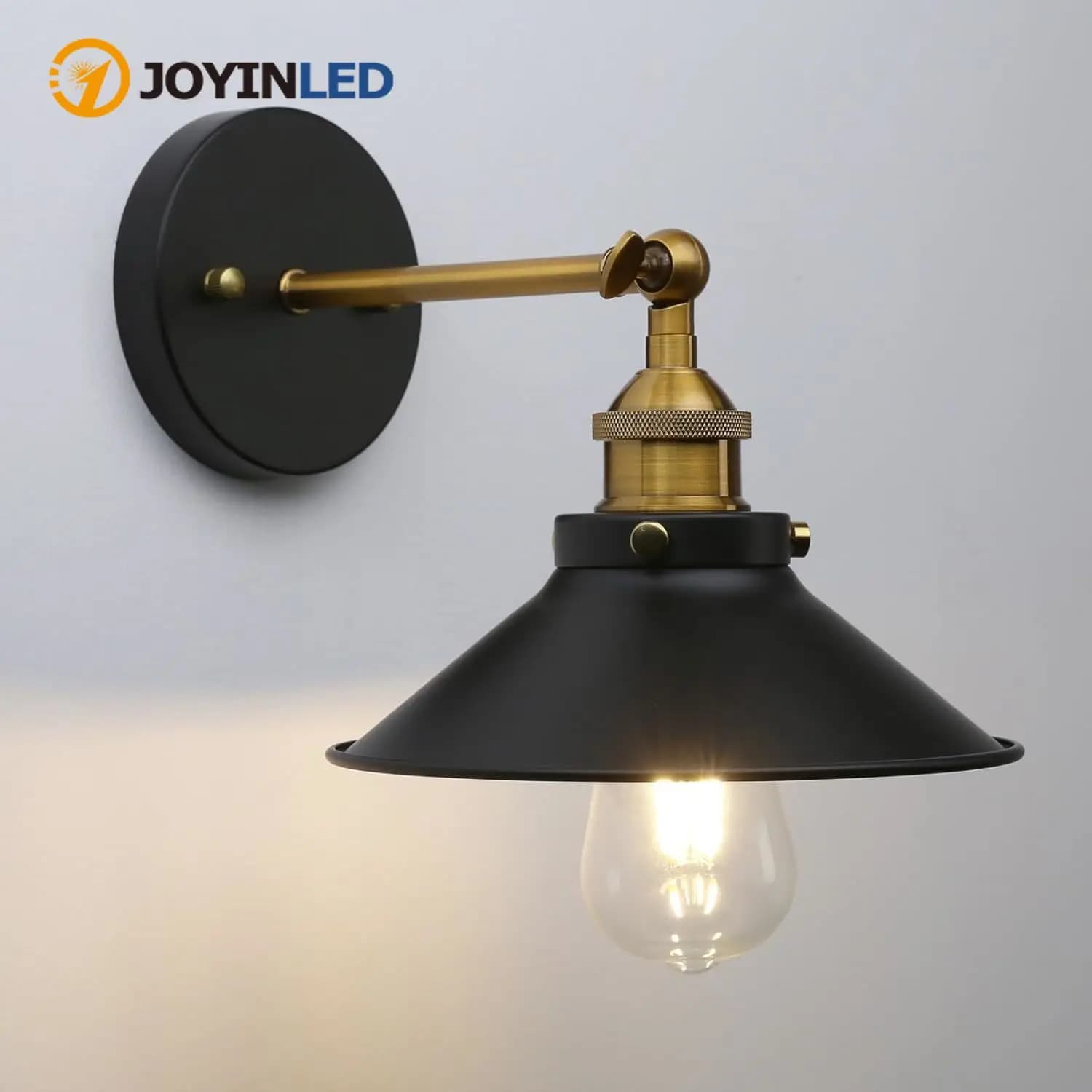 American Industrial Style Wall Lamp Staircase Hallway Bedside Wall Lamp Retro Decorative Wall Light Iron Wall Lamp Black White