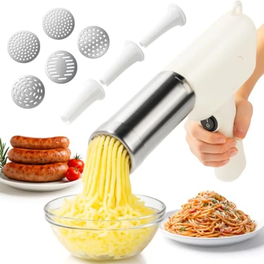 Macchina Elettrica 3 in 1 per Passare la Patate, Fare la Pasta e Insaccare, Multifunzione per Preparare Noodle, Schiacciare Patate e Insaccare Salsicce