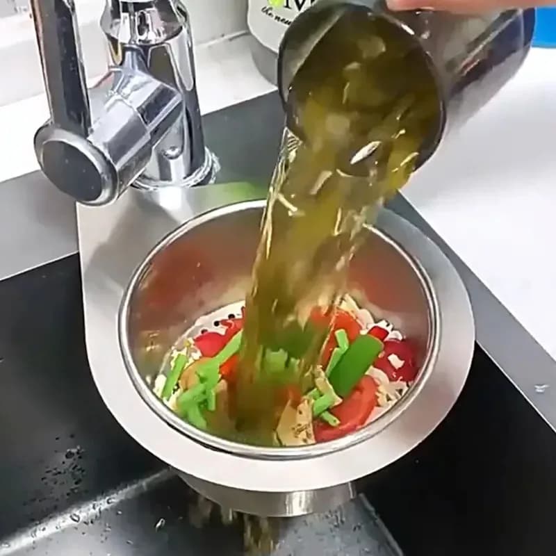 Cestello Filtro Lavello a Cigno in Acciaio Inossidabile, Scolapiatti per Rifiuti, Residui di Frutta, Verdura e Alimenti, Accessori da Cucina