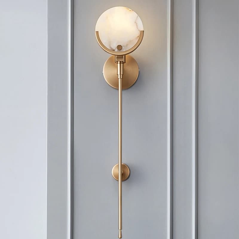 Modern Gold alabaster copper Wall Lamp For Living Room Bedroom Hotel Minimalist Bedside Lamp LED Home Indoor Light Fixtures
