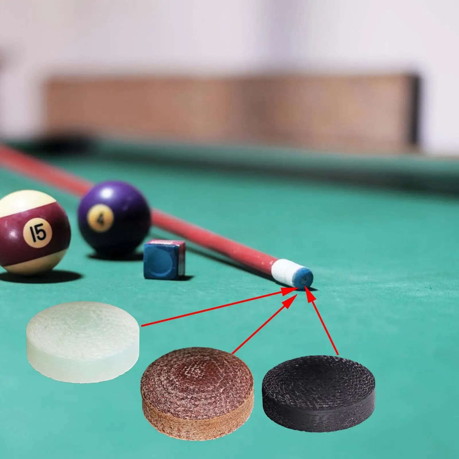 Punta per stecca da biliardo Parti portatili di ricambio per stecca da biliardo Asta di riparazione per gioco Accessorio per stecca da biliardo per interni Biliardo Snooker