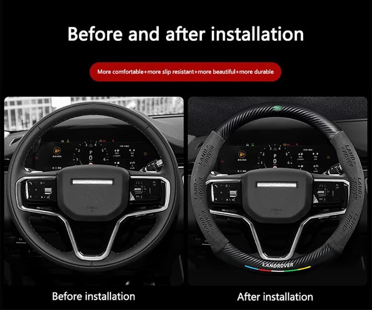 New Carbon fiber Leathe Car Steering Wheel Cover Auto Interior Accessories For Land Rover Freelander 2 2007 2008 2009 2010