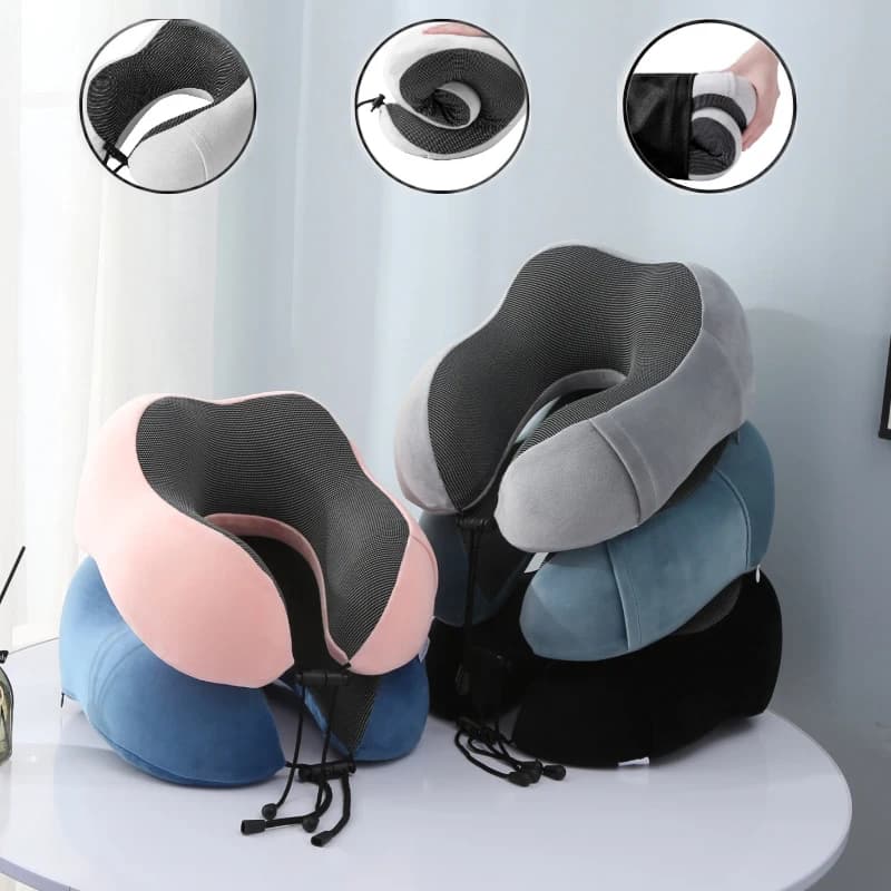 Cuscini per il collo in memory foam a forma di U Cuscino da viaggio morbido Cuscino per il collo per massaggi Cuscino per aereo per dormire Biancheria da letto per assistenza sanitaria cervicale