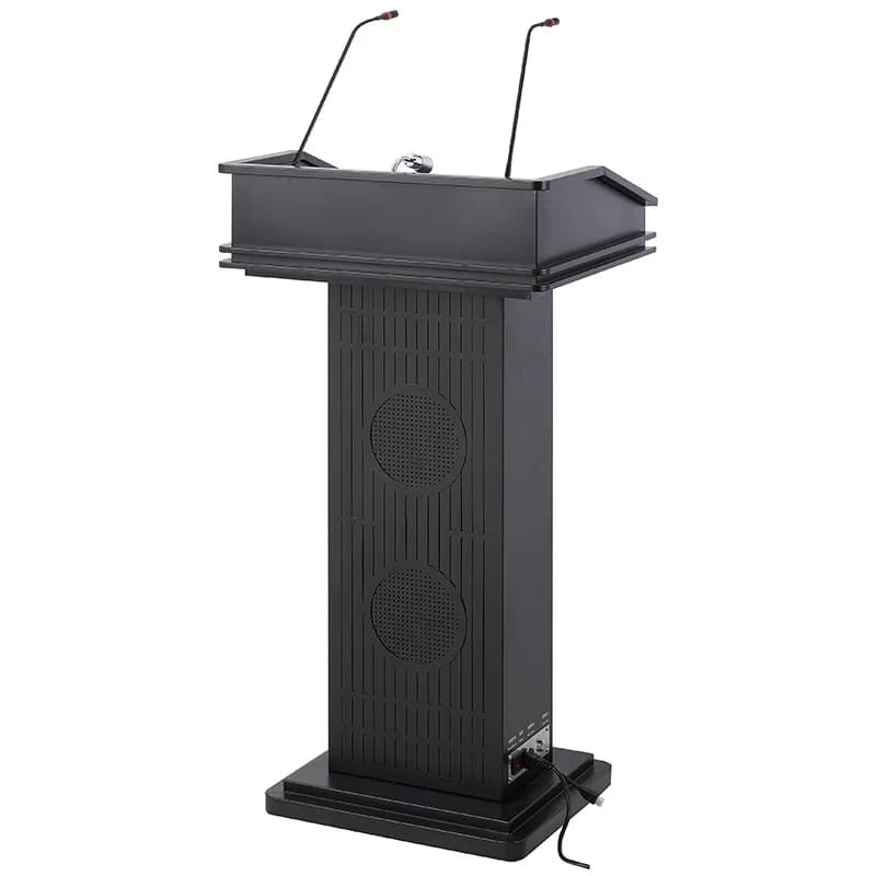 Multifunctional Media Lecture Table with Lamp with Microphone Iron Paint Podium Welcome Desk Consultant Desk Teacher