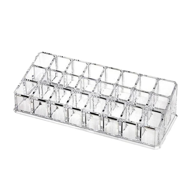 24 lipstick acrylic lattice Organizer container for polishlabbra nail polish storage box plastic nail polish holder for cosmetic display makeup