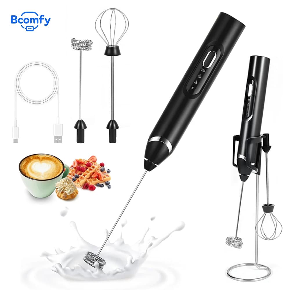 Montalatte senza fili Mini macchina per schiuma elettrica portatile Frusta per caffè Mixer USB ricaricabile Macchina per schiuma di latte a 3 velocità Frullino per le uova