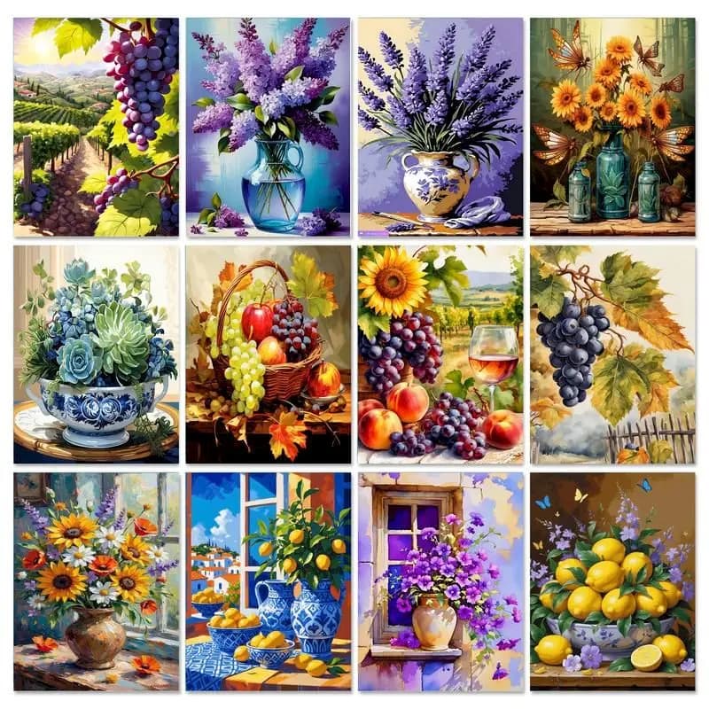 GATYZTORY pictures by numbers flowers Painting Kit For Adults Paint By Numbers Canvas Acrylic Picture With Numbers For Home Deco