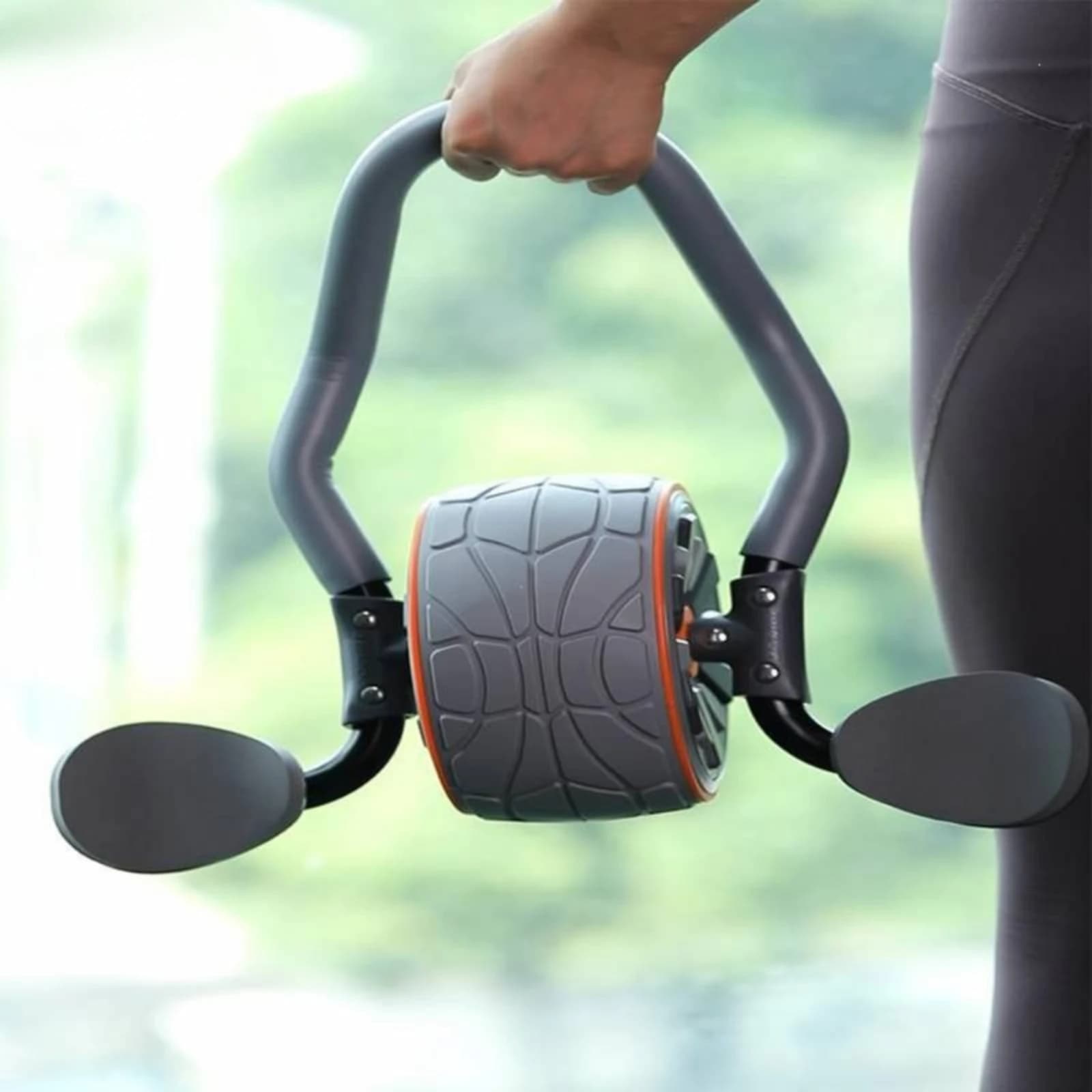 Ab Roller with Armrest Pads Floor-Based Ab Roller Wheel Exercise Equipment Non-Slip Portable for Fitness Enthusiasts, Home Gym