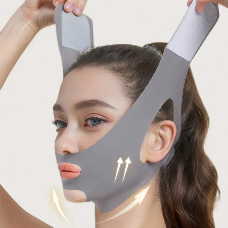 Maschera per dormire a forma di V, stile bendaggio, adatta per l'uso notturno, per un sonno rilassante a casa, realizzata in materiale morbido e delicato sulla pelle.