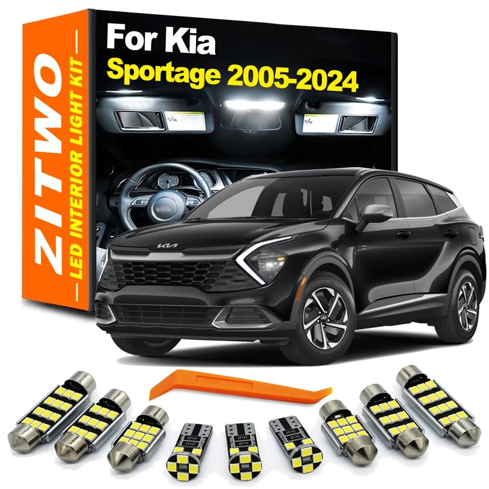 Kit di lampadine LED per illuminazione interna, lettura mappe e targa per Kia Sportage 2 3 4 5 2005-2019 2020 2021 2022 2023 2024