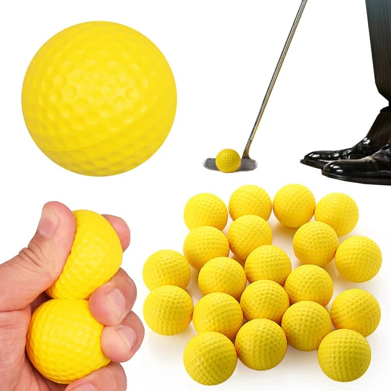 Palline da allenamento per golf in PU giallo da 42,67 mm Palline da pratica per principianti Pro Palline da golf con superficie morbida di alta qualità Buona elasticità ZYF