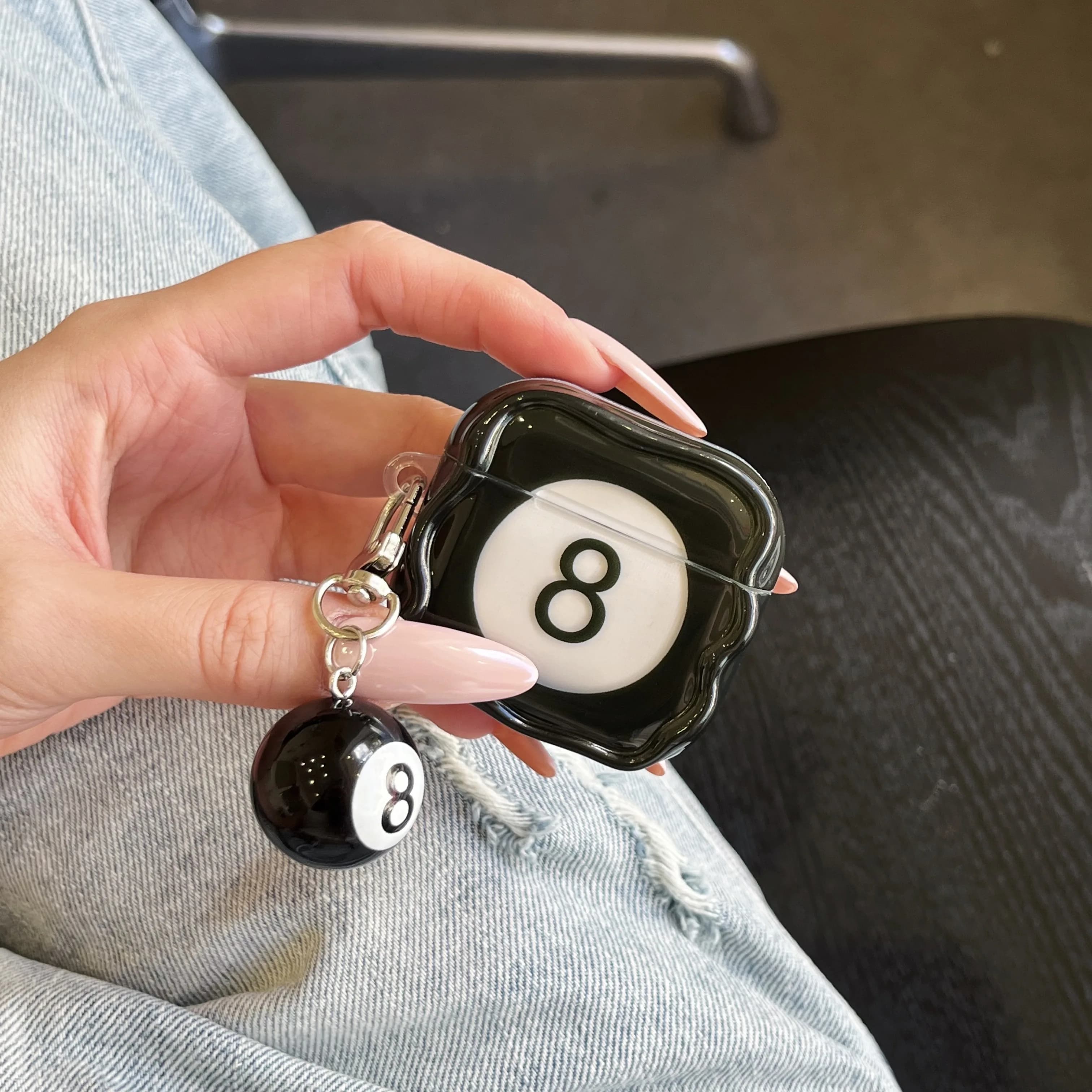 Per Apple AirPods Pro3 AirPods 1 2 3 4 Pro 2 Custodia Simulazione creativa Eightball Auricolari Custodia protettiva con pendente
