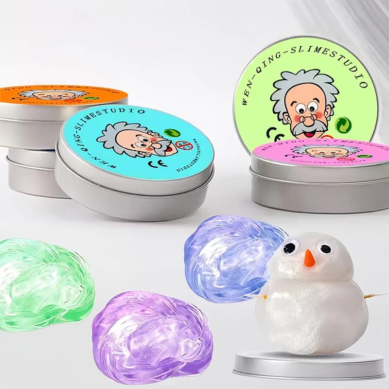 Slime Liquido Riutilizzabile in Cristallo, Antistress Sicuro, Pasta Modellabile 10 Colori, Argilla Fai-da-Te, Pasta da Modellare