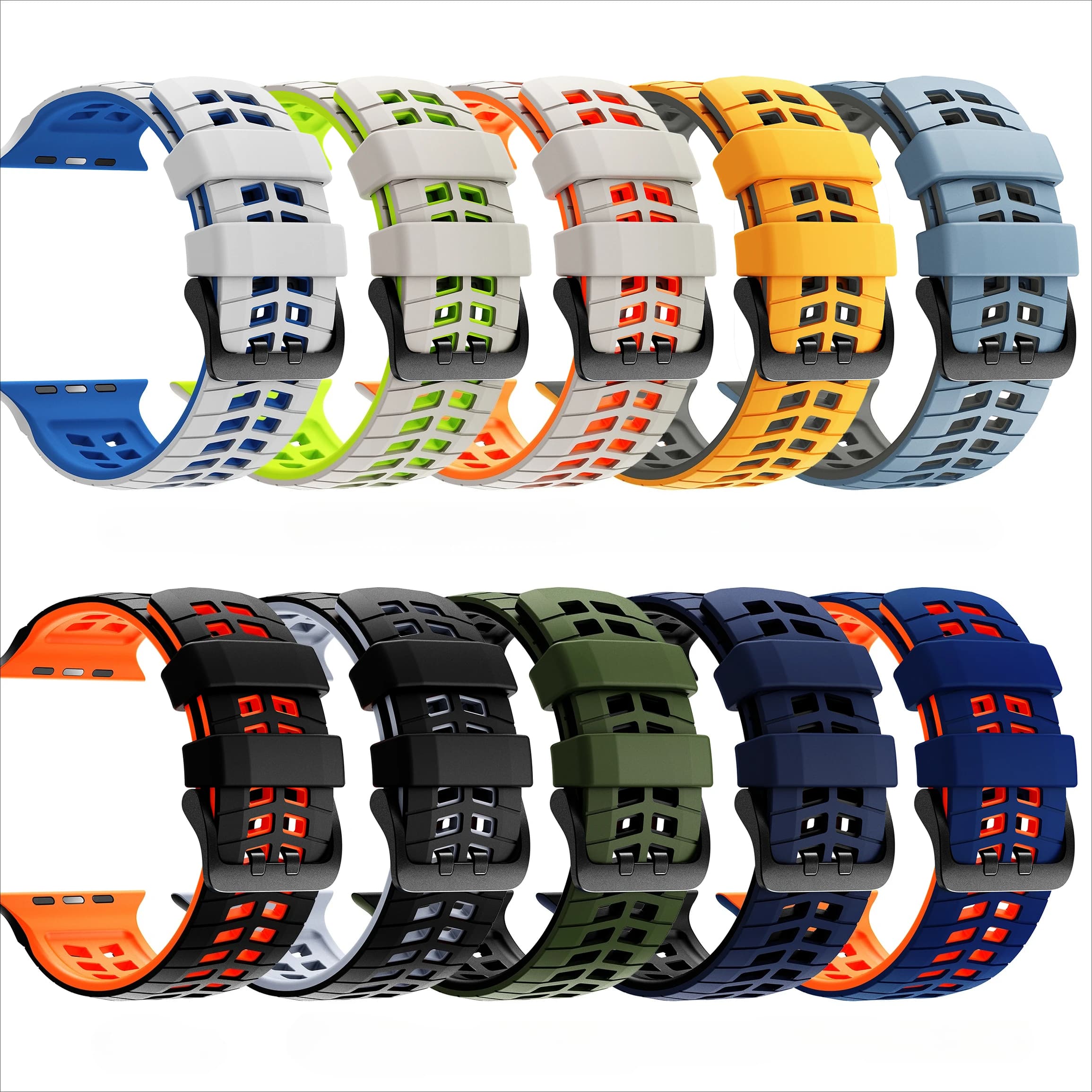 Cinturino Sportivo in Silicone per Apple Watch 49mm 46mm 45mm 44mm 42mm, Bracciale per iWatch Serie 11 10 9 8 7 6 5 4 3 2 Ultra 2/3