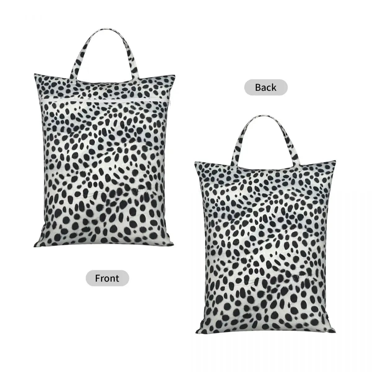 Dalmatian Dog Texture Travel Laundry Bag Waterproof Reusable Dirty Clothes Pouch Gym Yoga Vacation Washing Basket