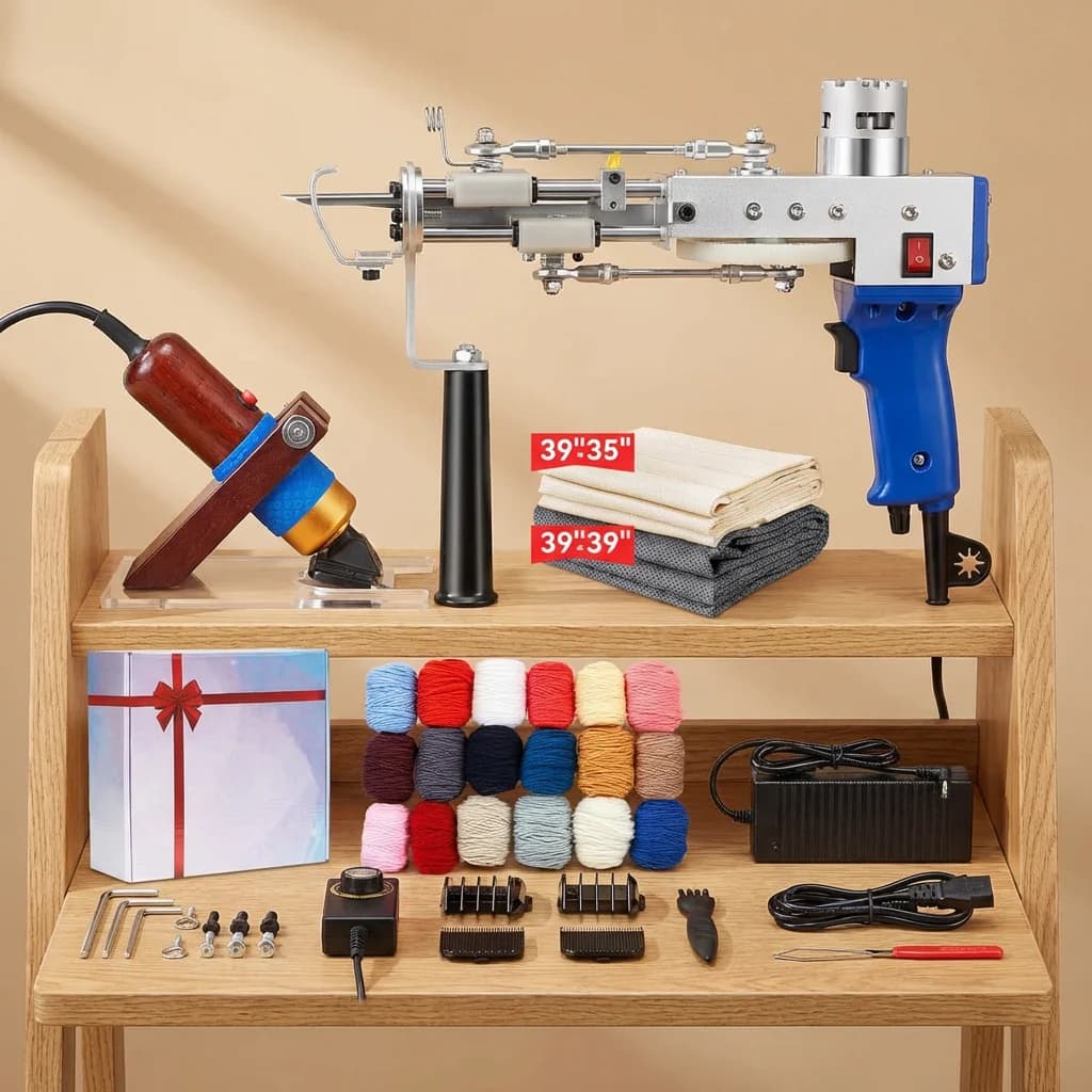 Hot Sale Electric Shuttle Loom Carpet Weaving Tufting Machine Carpet Looming 2-in-1 Kit with Tufting Gun Assembly for Beginners