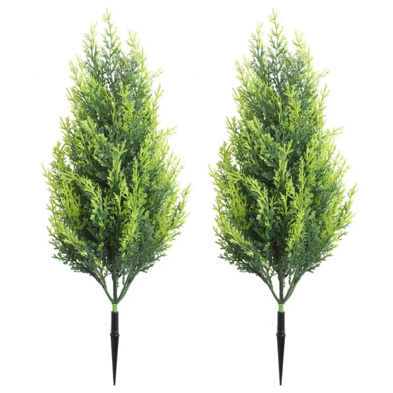 Decorazioni natalizie per cortile, decorazioni per interni ed esterni, alberi artificiali di pino e cipresso, piante verdi da terra.