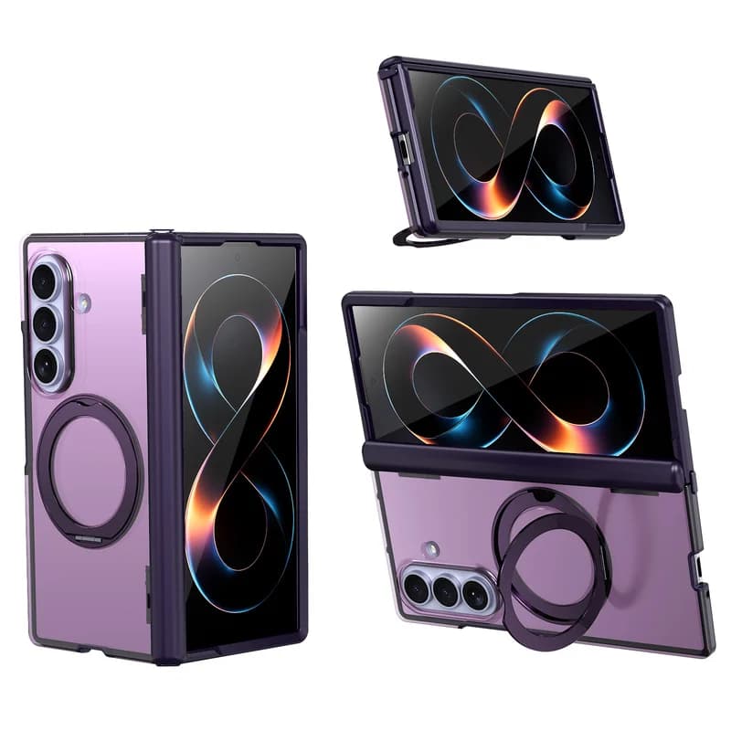 Matte Magnetic Case Kickstand Compatible For MagSafe Hinge Protection Translucent Cover For Samsung Galaxy Z Fold 8 Ultra 7 5G