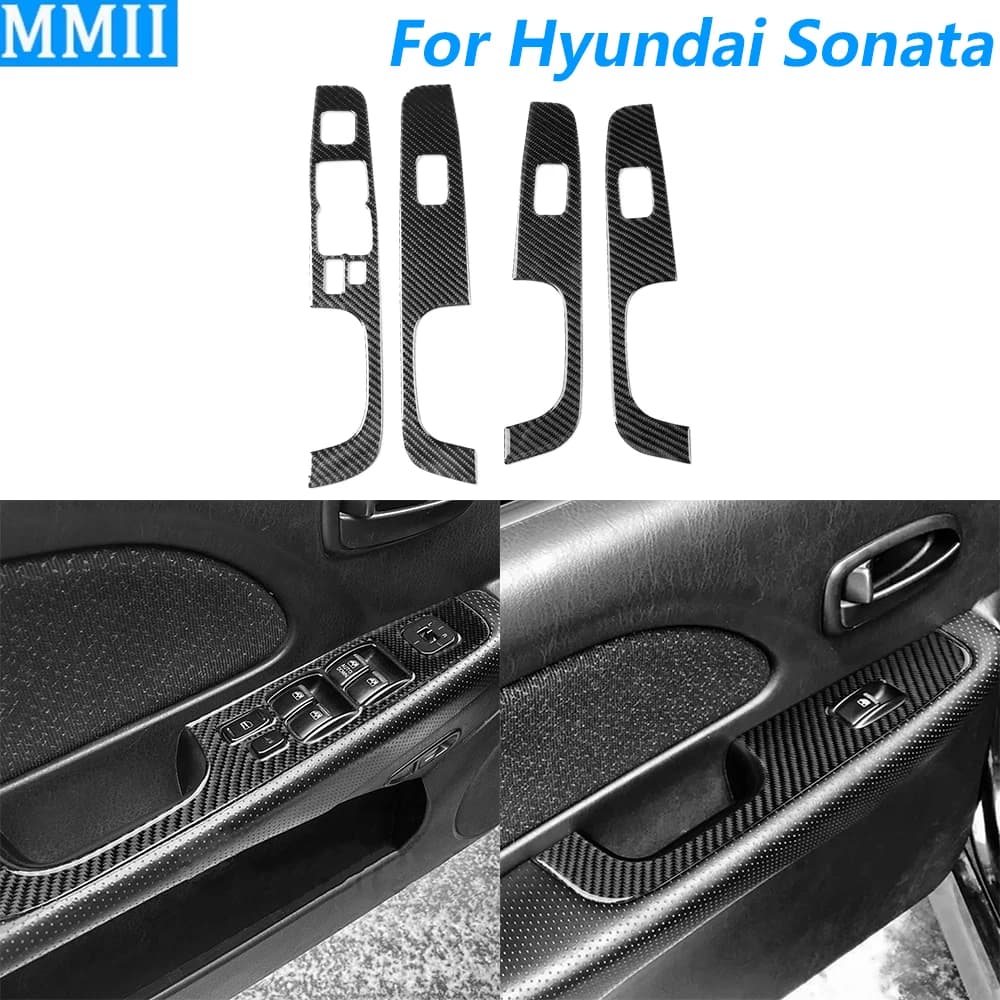 Per Hyundai Sonata 5a Generazione 2002-2005, Copertura in Fibra di Carbonio per Pannello di Controllo Alzacristalli, Accessori Auto, Adesivo per Interni