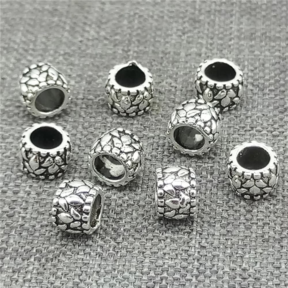 10pcs of 925 Sterling Silver Small Flower Seed Beads for Blossom Bracelet Necklace