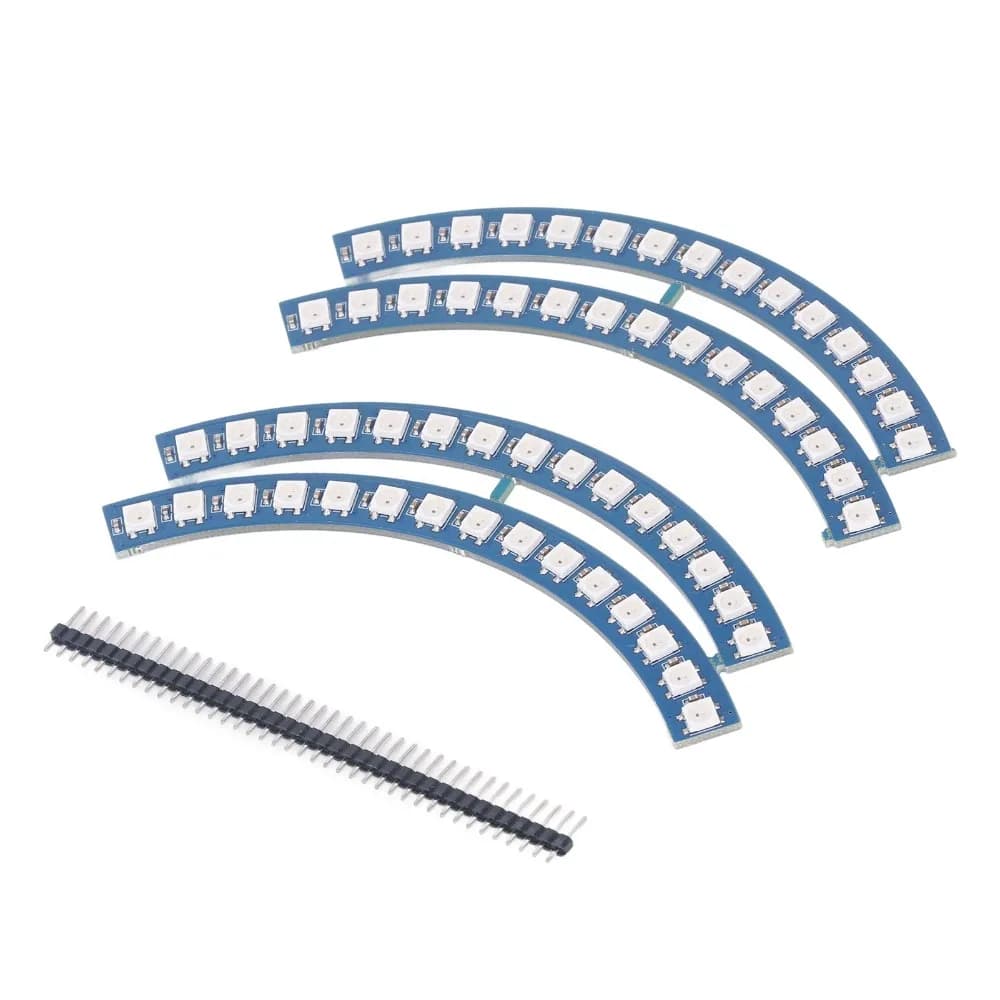 WS2812 60 LED RGB Ring Light, Serial Door LED Card, 5V High Brightness, Microcontroller Wall Clock Light
